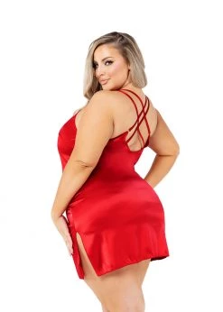 Roma Confidential Lingerie LI443 - Satin Chemise With Chain & Applique Detail