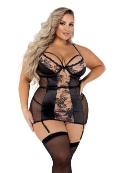 Roma Confidential LI456 - 2PC Embroidery & Satin Chemise Set