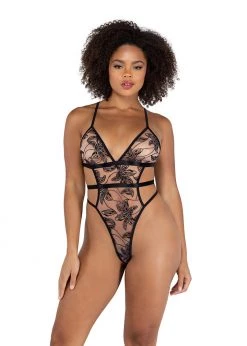 Roma Confidential LI458 - Embroidery High-Cut Teddy Lingerie