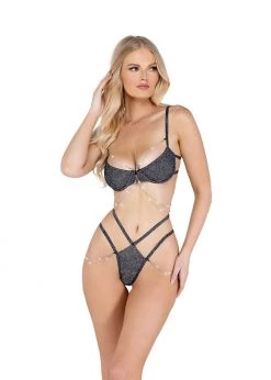 Roma Confidential LI464 - 2PC Sparkle Diamond Bra Set Lingerie