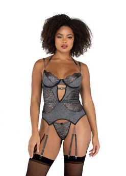Roma Confidential LI469 - 2PC Sparkle Chained Bustier Set