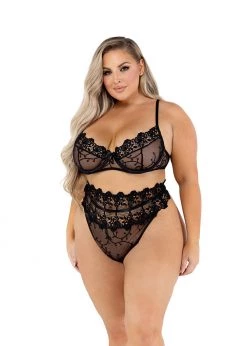 Roma Confidential LI472 - 2PC Floral High-Waisted Bra Set Lingerie