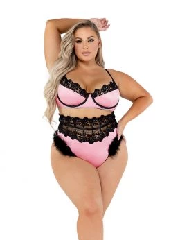 Roma Confidential Lingerie LI481 - 2PC Embroidery & Satin Bralette Set