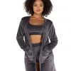 Roma Confidential LI500 - Super Soft & Cozy Velour Robe With Pockets