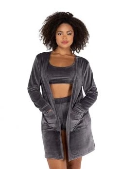 Roma Confidential LI500 - Super Soft & Cozy Velour Robe With Pockets