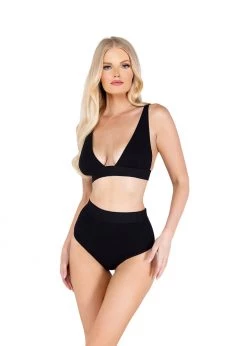 Roma Confidential Lingerie LI502 - 2PC Fitted Rib High-Waisted Bra Set