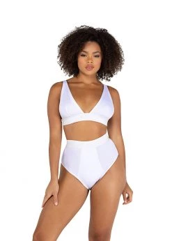 Roma Confidential Lingerie LI502 - 2PC Fitted Rib High-Waisted Bra Set