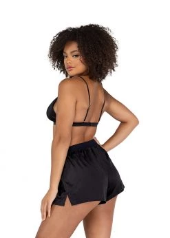 Roma Confidential Lingerie LI503 - 2PC Satin Lounge Set With Triangle Top & Boxer Shorts 7 Roma Confidential Lingerie LI503 - 2PC Satin Lounge Set With Triangle Top & Boxer Shorts