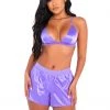 Roma Confidential Lingerie LI503 - 2pc Stretch Satin Lounge Set