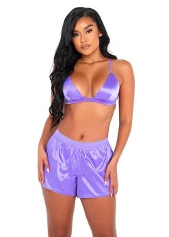 Roma Confidential Lingerie LI503 - 2pc Stretch Satin Lounge Set