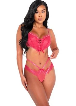 Roma Confidential Lingerie LI515 - 2pc Lashes For Lace Corset Set