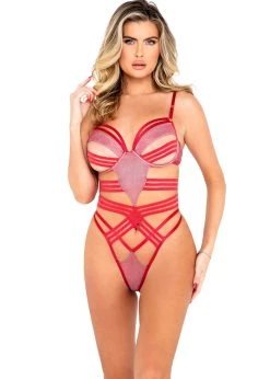 Roma Confidential Lingerie LI518 - Shimmer Bondage Teddy