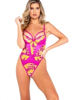 Roma Confidential LI519 - Orchid & Mango Embroidered Teddy