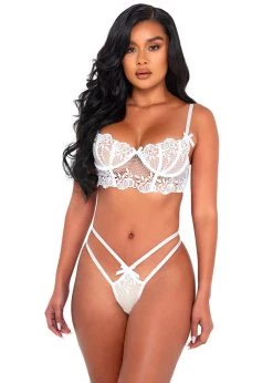 Roma Confidential LI525 - 2pc Wedding Rosette Lace Set Lingerie