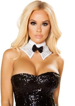 Roma Costume NEC10120 - Rhinestone Tuxedo Choker Rave Wear