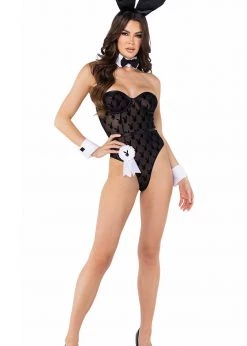 Roma Costume, Inc. Halloween PB111 - 8pc Sheer Playboy Bodysuit