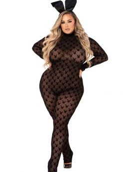 Roma Costume PB112 - 2pc Sheer Playboy Bunny Bodysuit