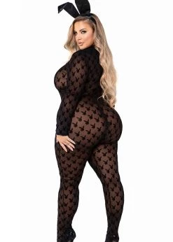 Roma Costume PB112 - 2pc Sheer Playboy Bunny Bodysuit