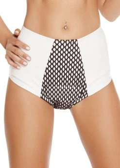 Roma Costume, Inc. SH3219 - High-Waisted Leatherette Shorts With Fishnet Detail
