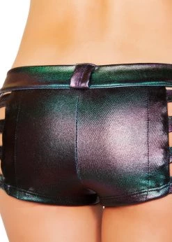 Roma Costume SH3259 - Denim Strapped Shorts Rave Wear