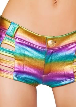 Roma Costume SH3259 - Denim Strapped Shorts Rave Wear