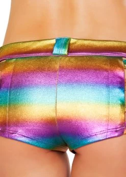 Roma Costume SH3259 - Denim Strapped Shorts Rave Wear