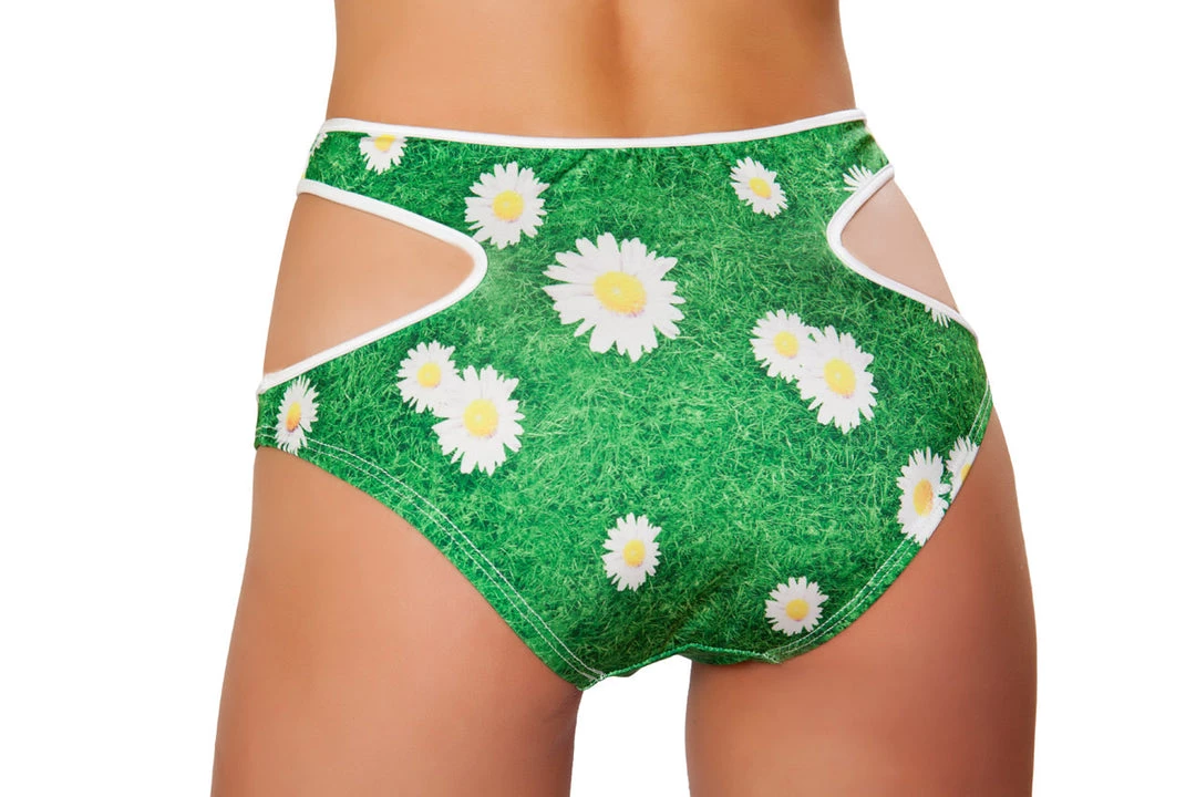 Roma Costume Rave Wear SH3267 - Cutout High-Waisted Printed Shorts 2 Roma Costume Rave Wear SH3267 - Cutout High-Waisted Printed Shorts