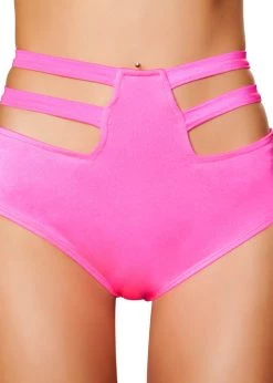 Roma Costume SH3321 - Solid High-Waisted Strapped Shorts