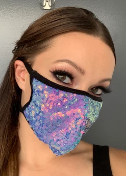 Roma Costume Sequin Face Mask